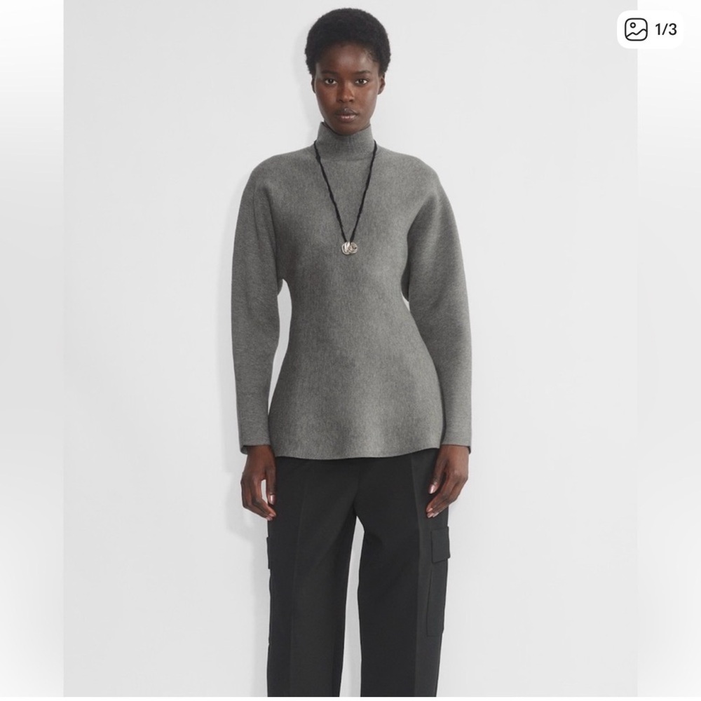 Aritzia Formation Peppercorn Grey Turtleneck Sweater